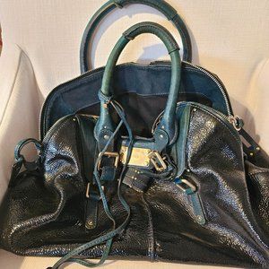 *SALE* Chloe Crinkle Patent Leather Paddington XL teal